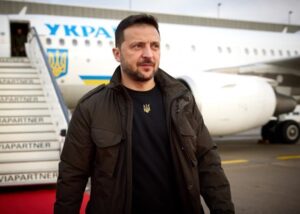 What will Zelensky negotiate with European partners in Brussels today?